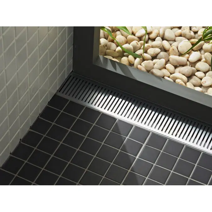 Mizu 1200mm Long Brushed Chrome Shower Channel Waste 2262147