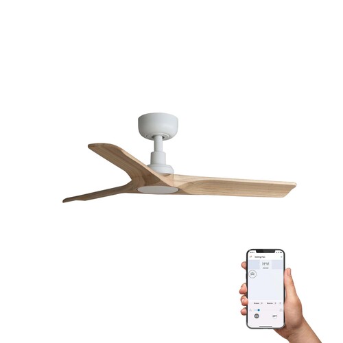 HEYWOOD S Ceiling fan beyaz/pine TUYA