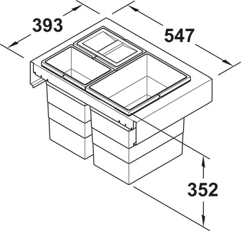 Waste Bins, Hailo Zargen Cargo for Blum Legrabox - 502.07.503