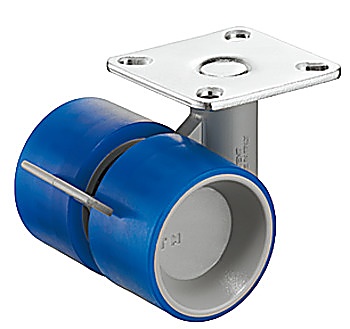 Twin wheel castor, Load bearing capacity 35 kg, steerable with brake - 660.33.571