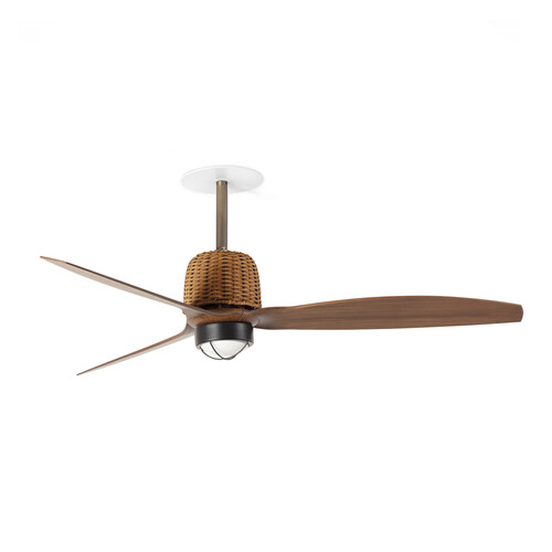 WEAVER RECESSED M Ceiling fan aged altın/ceviz 3000K duvar kumandası siyah