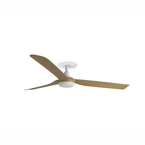 PUNT RECESSED M Ceiling fan beyaz/maple duvar kumandası siyah
