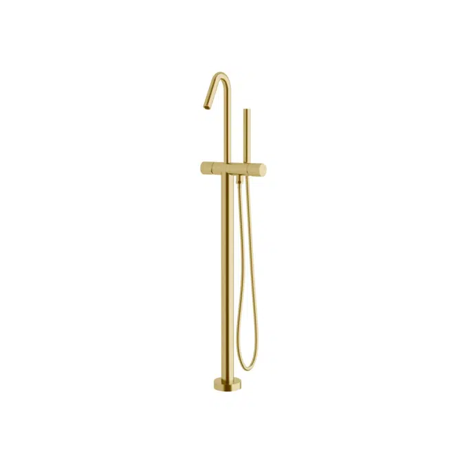 Milli Pure Floor Mounted Bath Mixer Tap with Handshower PVD Brushed Gold 9512030
