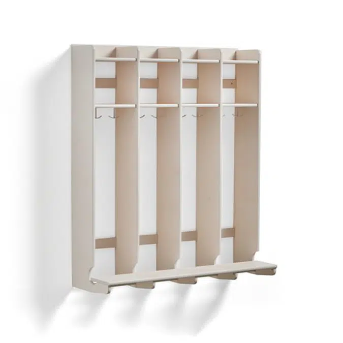 Ebba Wall Mounted 4 Section Cloakroom Unit