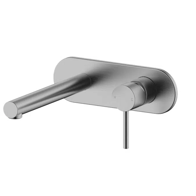 Mizu Drift Wall Basin / Bath Mixer Set Brushed Gunmetal 2267384