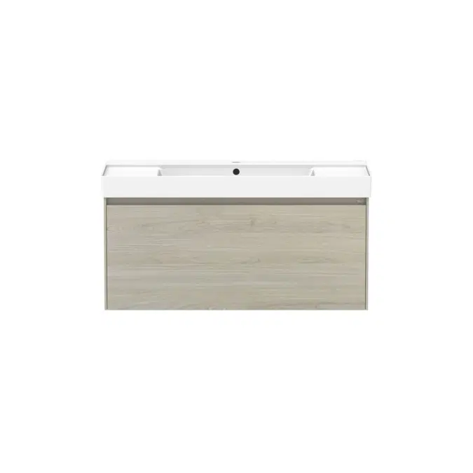 Ona Light Oak All Drawer Single Centre Bowl Vanity 1000mm 20798