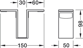 Desk pole, Ping Pong, Rossoacoustic Solitaire fitting series - 785.00.008