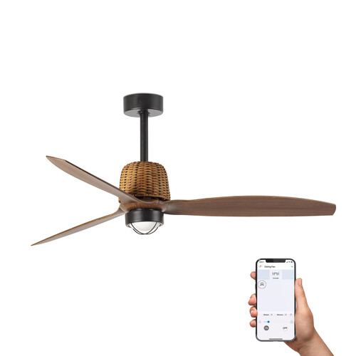WEAVER M LED Black/walnut fan 3000K TUYA