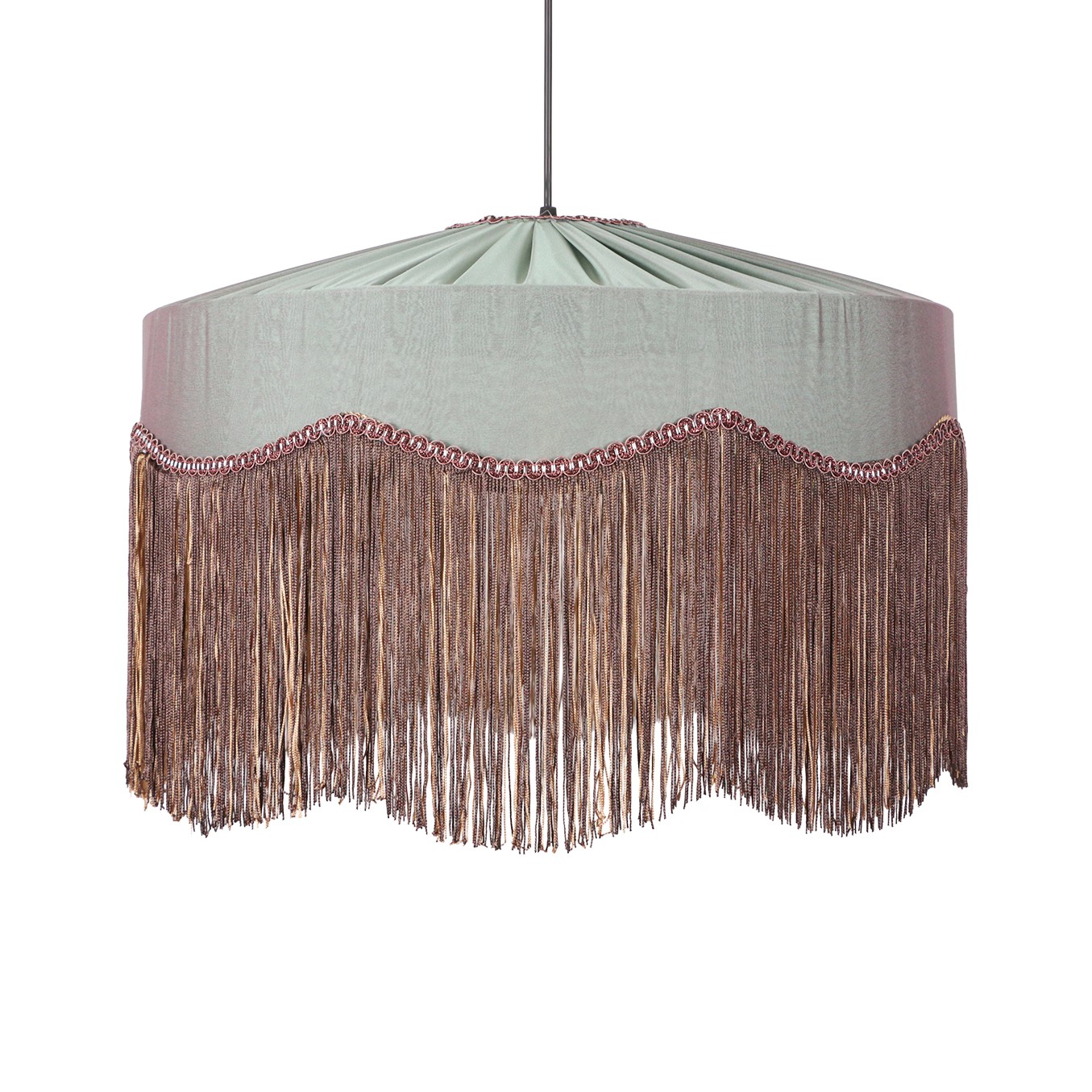 Elegant Mint Green Tassel Handcrafted Fabric Chandelier