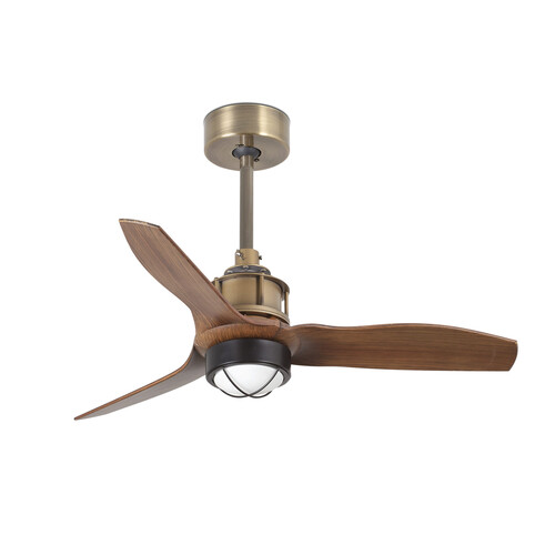 JUST fan S Ceiling fan aged altın/ceviz 3000K 0-10V