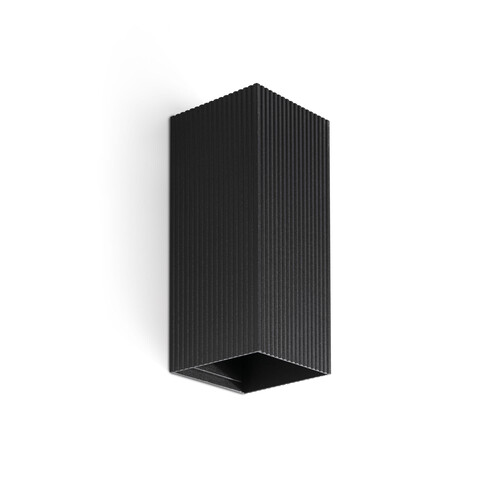 LUNE 2L siyah square duvar lambası fluted