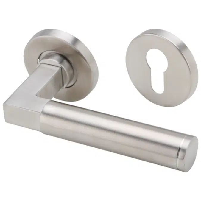 Mat Paslanmaz Çelik Rozetli Kapı Kolu Seti