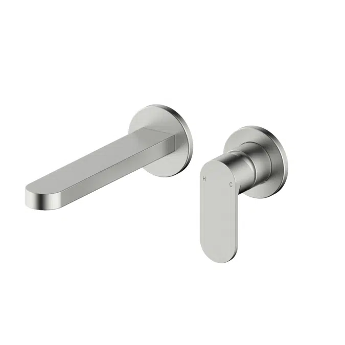 Mizu Soothe MK2 Brushed Nickel Wall Basin/Bath Mixer Set 2 Piece Kit 9512397