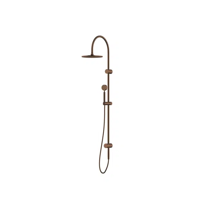 Mood Edit 250mm Curved PVD Brushed Bronze Twin Rail Shower Set 9511163