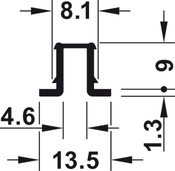 Tek rehber ray, BottomSlido F-Line11 12A, Önünde - 404.71.890