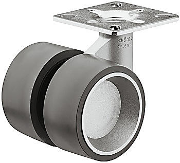 Twin wheel castor, Load bearing capacity 80 kg, free running - 660.33.901