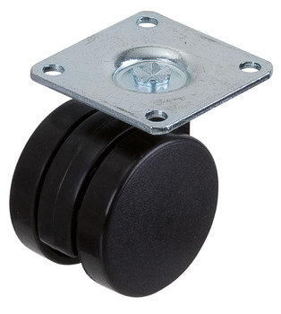 Twin wheel castor, Load bearing capacity 55 kg, steerable - 660.09.321