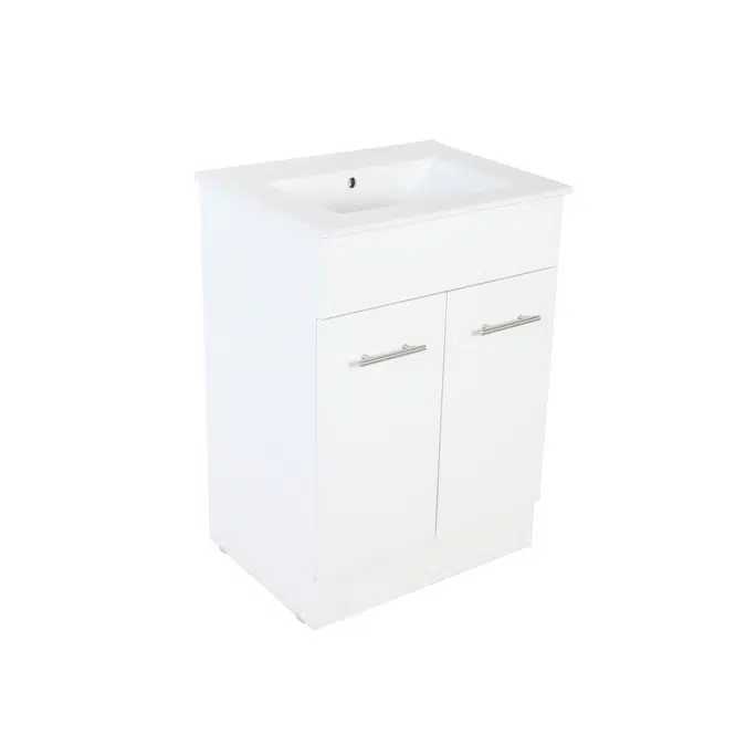 Posh Bristol MK2 600mm White Vanity Unit with Kick Centre Bowl 2 Door 3 Taphole 2351533