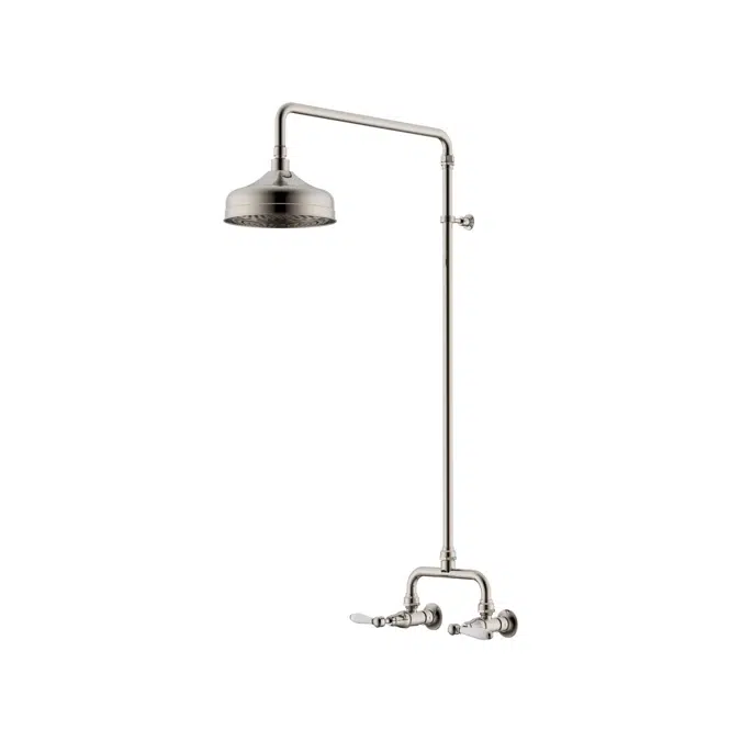 Milli Monument Edit Exposed Shower Set Porcelain Handles Brushed Nickel 4204506