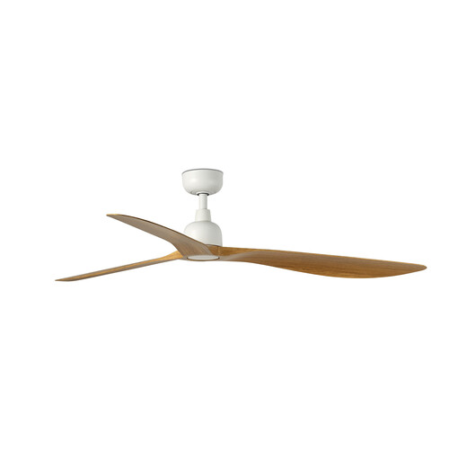 OUTWOOD L Ceiling fan white/oak IP44 Wall Control black