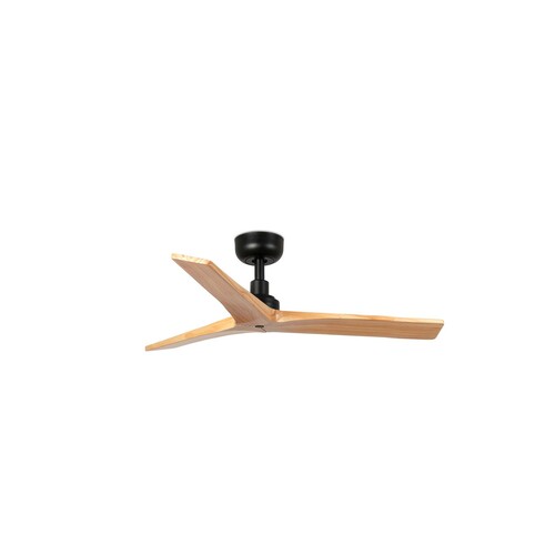 KLIM S Ceiling fan black/pine 0-10V/1-10V