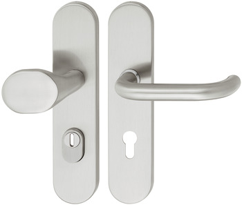 Security door handles, Stainless steel, Startec, long backplate - 902.83.125