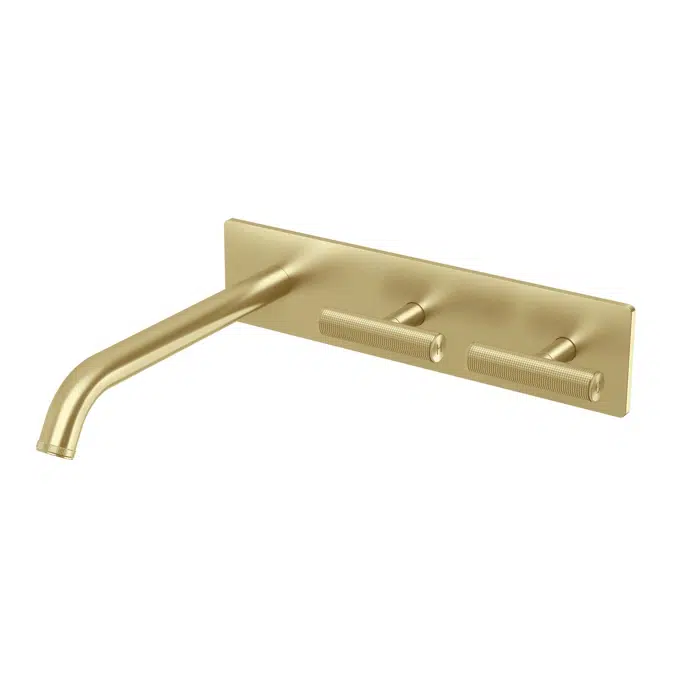 Milli Etch Brushed Gold Wall Basin/Bath Hostess Tap System 21849