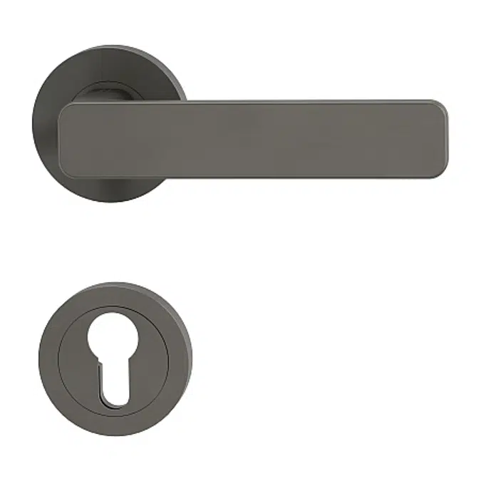 ZINC GREY FIN Door Handle Set