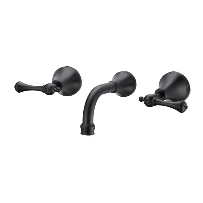 Kado Era Mat Siyah 150mm Kol Kolu Duvar Lavabo Seti 2263697