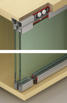 Sliding door fitting, Hawa Clipo 36 GPPK IF, set - 405.02.411