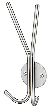 Wardrobe hook, Stainless steel, with 2 hooks - 842.32.020