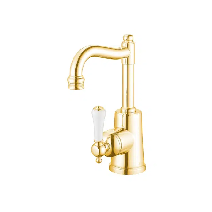 Kado Era English Basin Mixer Porcelain Handle Brass Gold 9507565