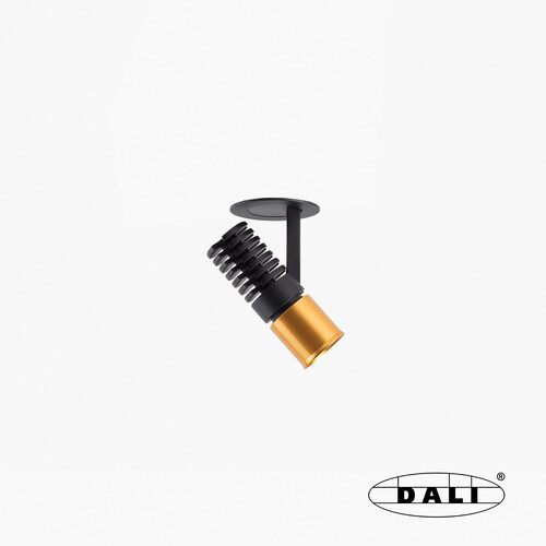 UNO siyah/altın recessed spot pulldown 8W 24° 3000K CRI90 DALI