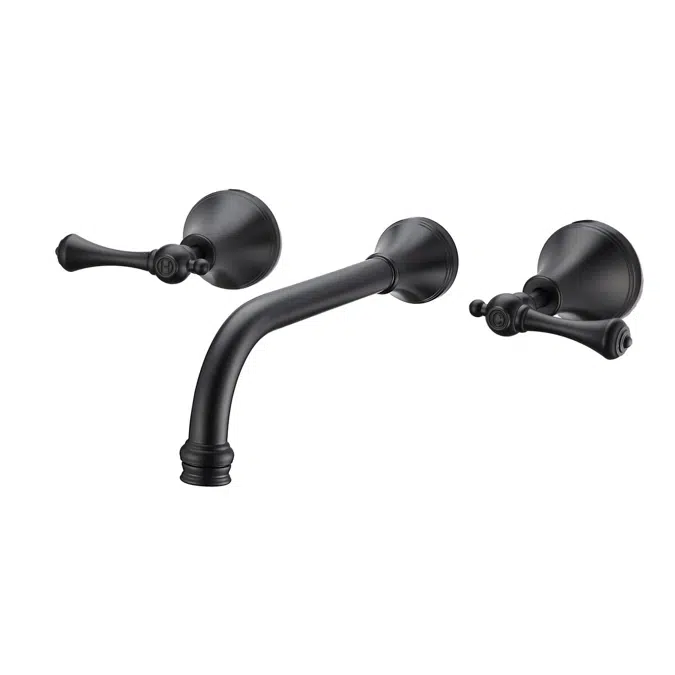 Kado Era Matte Black Wall Bath Set 200mm Lever Handle 2263695