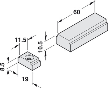 Opening angle restraint for guide rail, Dorma - 931.00.795