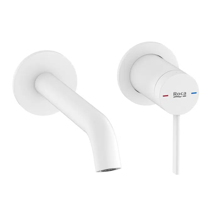 Ona Matte White Wall Basin/Bath Mixer Tap Set 2266893