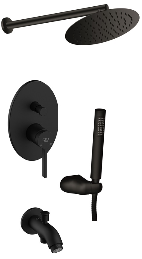 GPD GILDO PRESS ANCHOR SHOWER SET (BLACK) - BNS08-