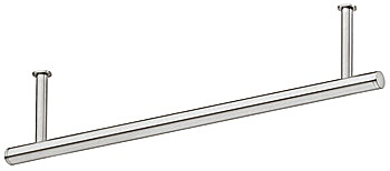 Wardrobe rail, Mounting beneath shelf, stainless steel - 844.19.020