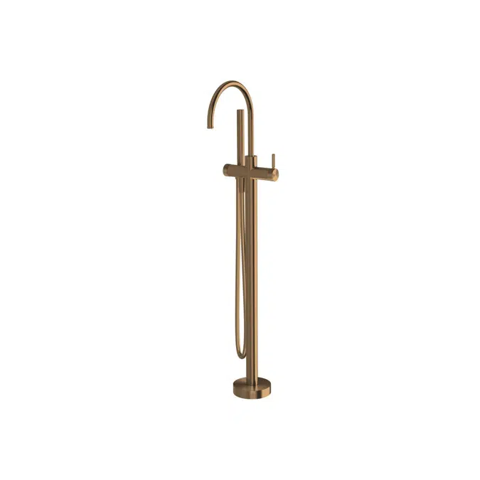 Milli Etch Brushed Bronze Floor Mounted Bath Mixer with Handshower 21881