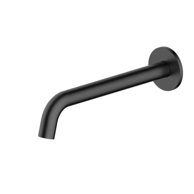 Mizu Drift Matte Black Wall Basin/Bath Outlet Curve Spout 250mm 2267231