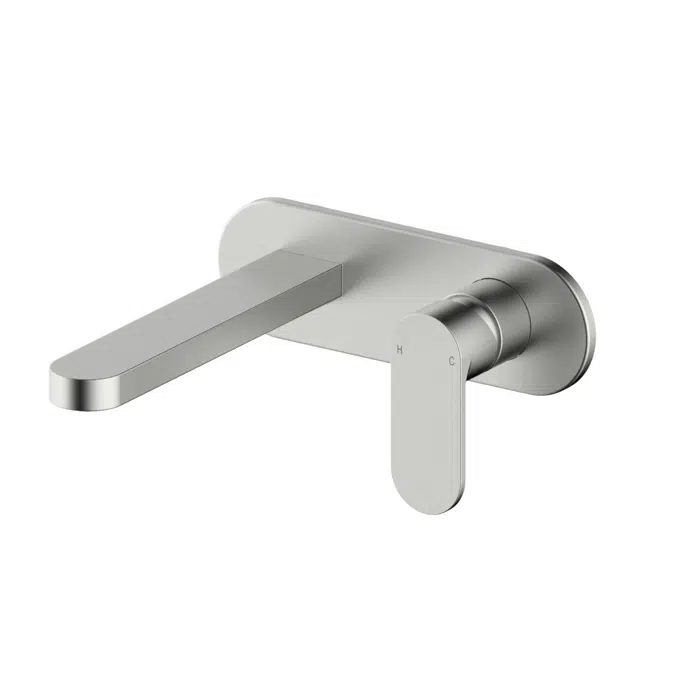 Mizu Soothe MK2 Brushed Nickel Wall Basin/Bath Mixer Set Kit 9512392