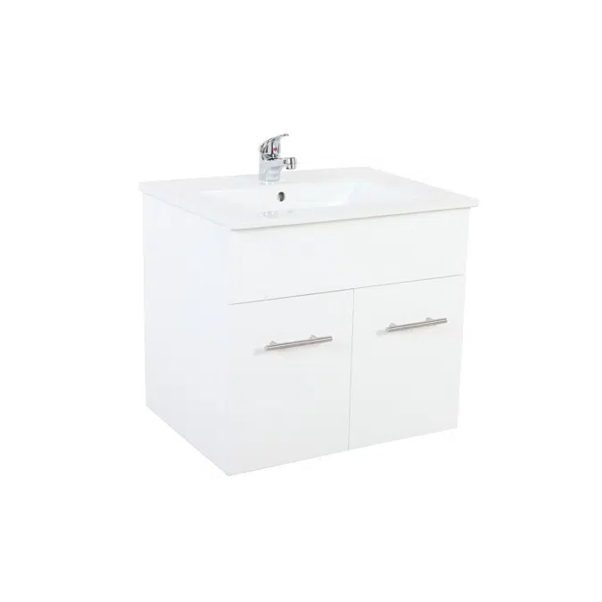 Posh Bristol MK2 600mm White Wall Hung Vanity Unit 2 Door 1 Taphole 2351534