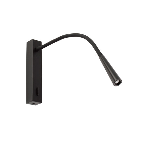 FLIN Black wall lamp with reading light