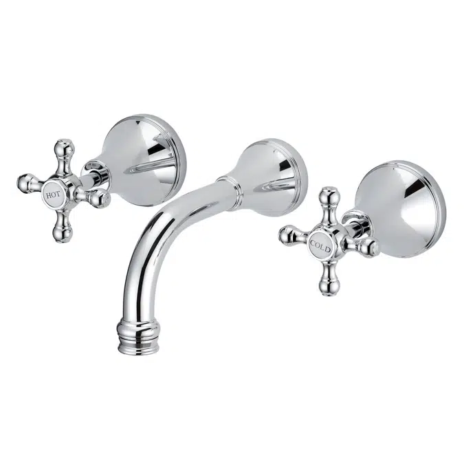 Kado Era Chrome Wall Bath Set 150mm Cross Handles 9507593