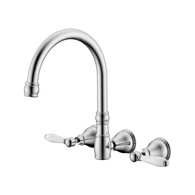 Milli Voir Chrome Porcelain Handles Wall Sink Set 2265311