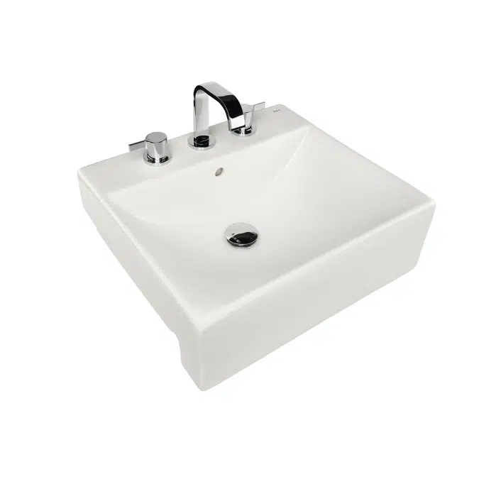 Diverta White 500mm Semi Recessed 3 Taphole Basin 9503153