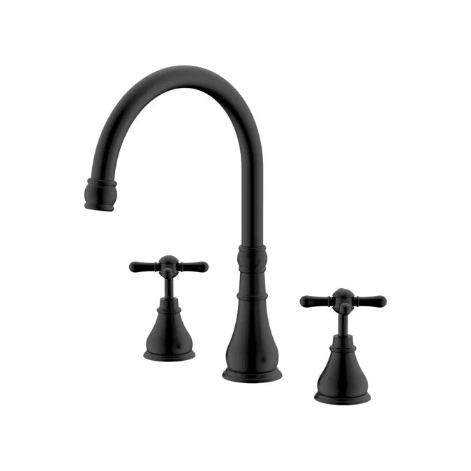 Milli Voir Matte Black Cross Handles Sink Set 2265424