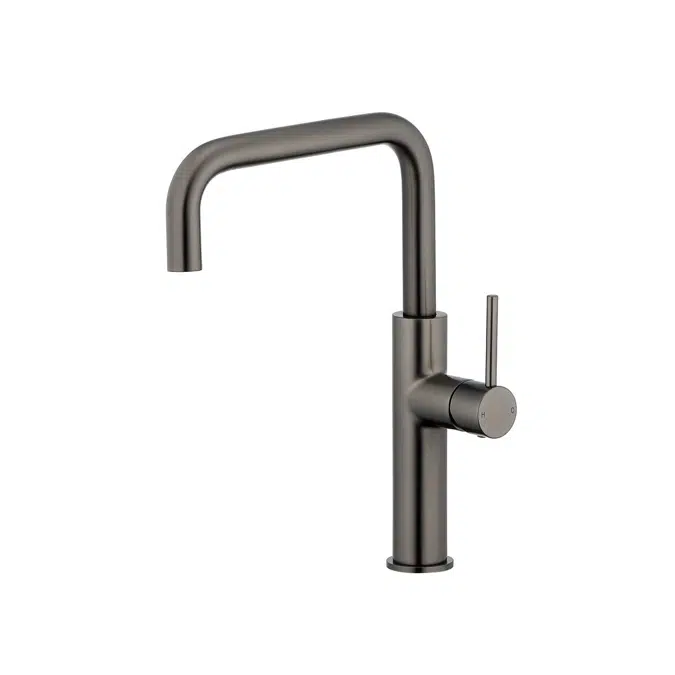 Mizu Drift Fırçalanmış Gunmetal Kare Gooseneck Lavabo Musluğu 2266767