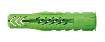Universal wall plug, fischer UX GREEN R, with rim, plastic - 051.70.032