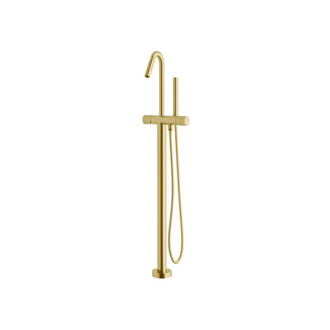 Pure Linear Textured Handshower PVD Brushed Gold Bath Mixer 9512032